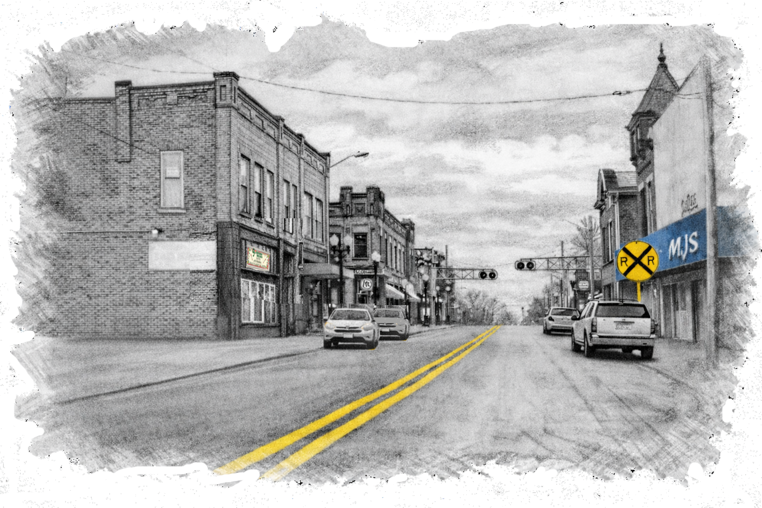 Indiana HWY 1 heading north on Meridian St, Redkey Indiana